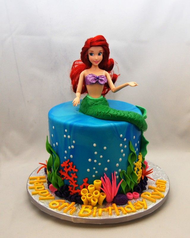Children Cakes & Cupcakes Mermaid birthday cakes, Little mermaid
