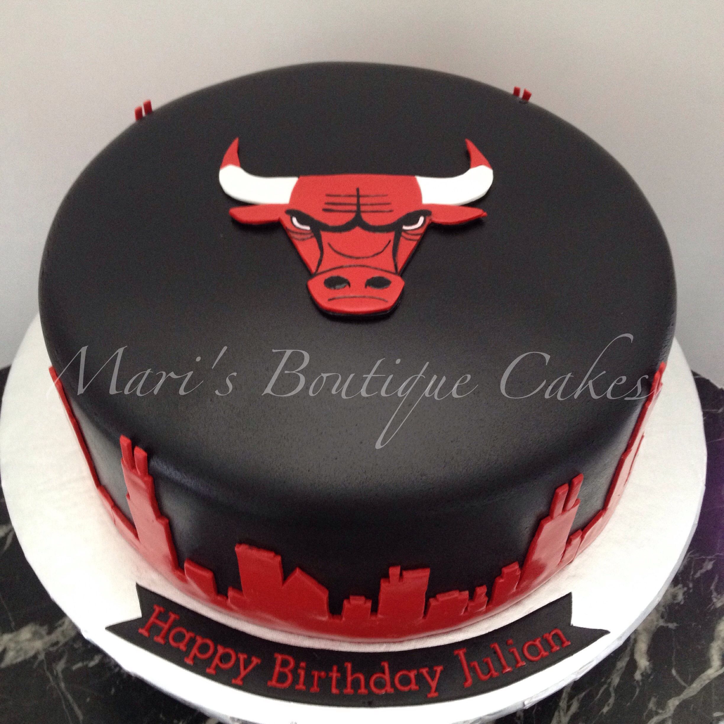 Chicago Bulls Birthday Cake by Mari's Boutique Cakes Cake, Chicago